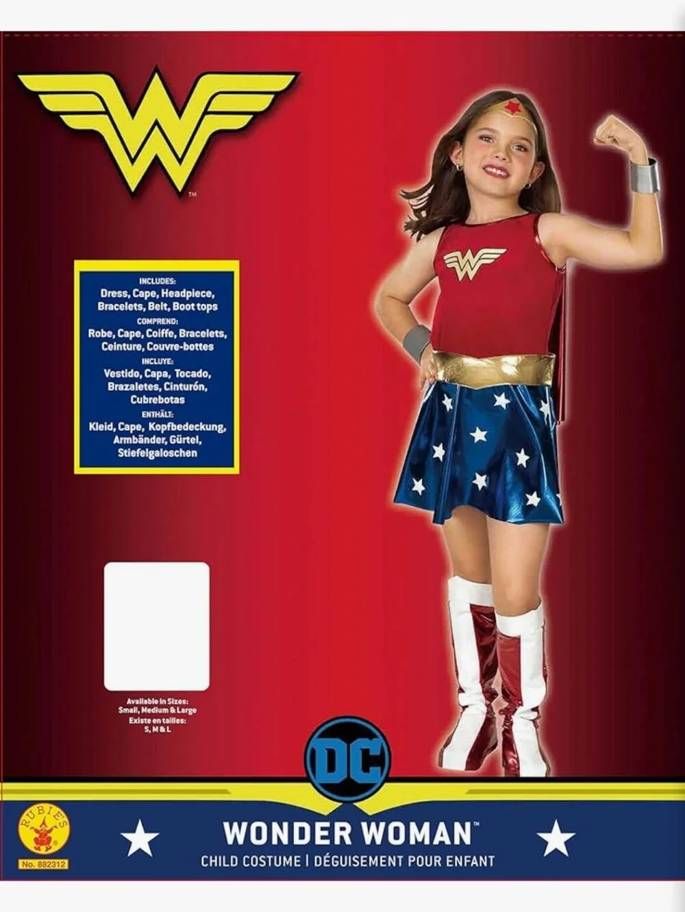 Wonder Woman Kids Red & Blue Superhero Costume